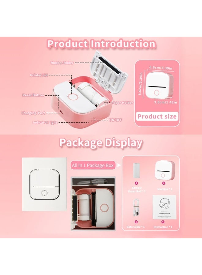 Instant Print for Kids - T02 Print Pod Mini Printer, Sticker Maker Machine, Instant Phone Photo Printer for Study, Fun, Games, Stickers, Labels, Flashcards, Pink - Image 5